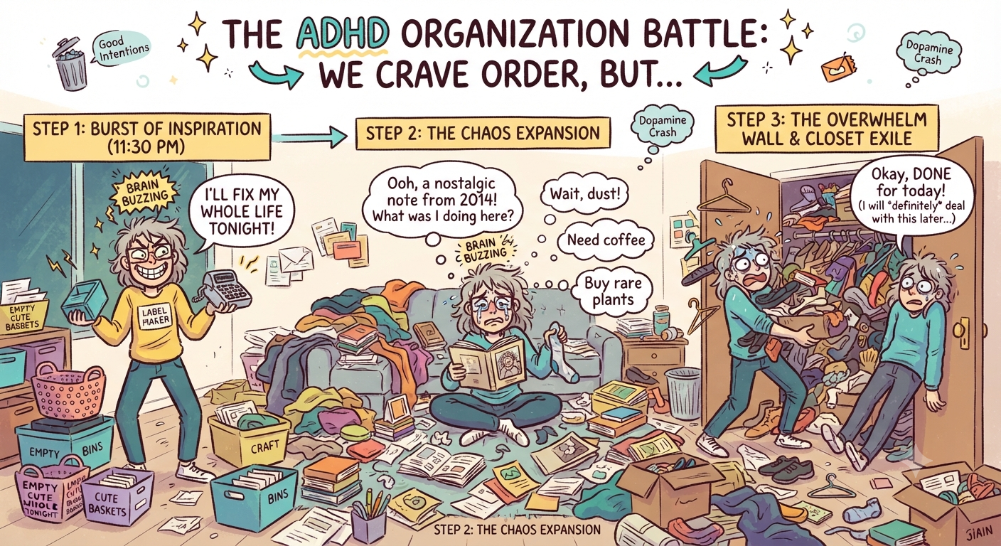 The Great ADHD Organization Trap: Why We Love Order But Live in Chaos
