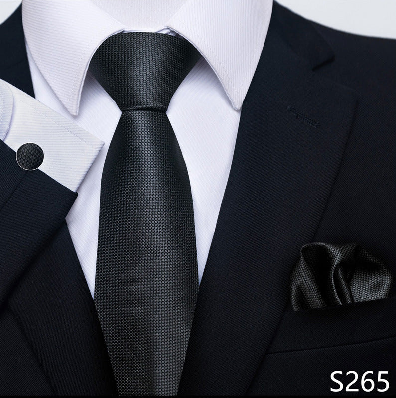 Men's Creative All-match Business Formal Wear Tie Scarf Cuff Buckle Set