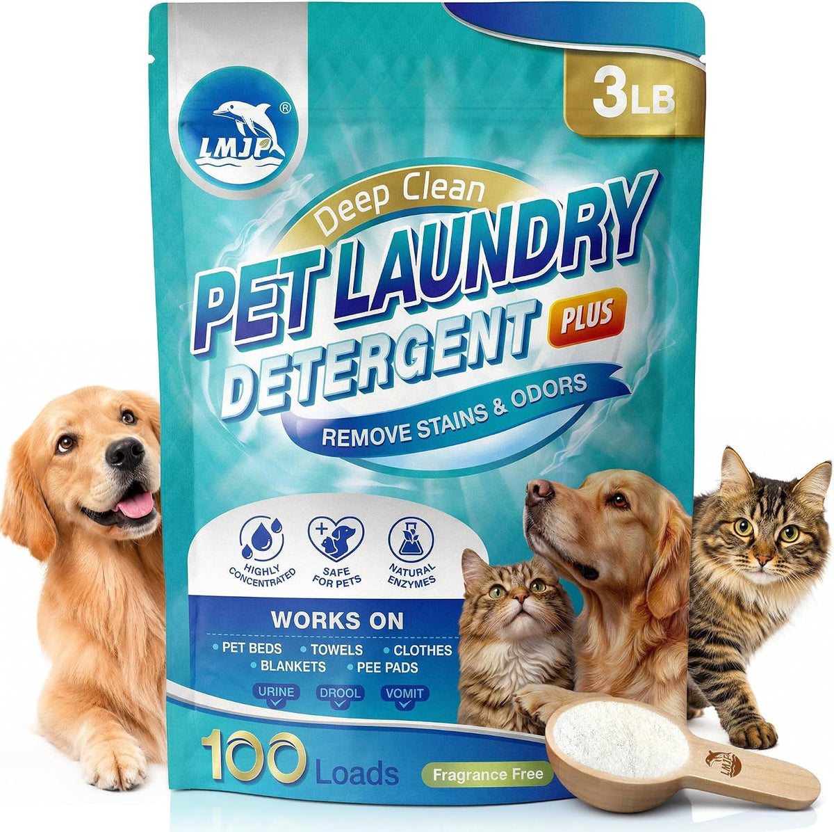 Enzyme Pet Laundry Detergent – 100 Loads, 3 lb