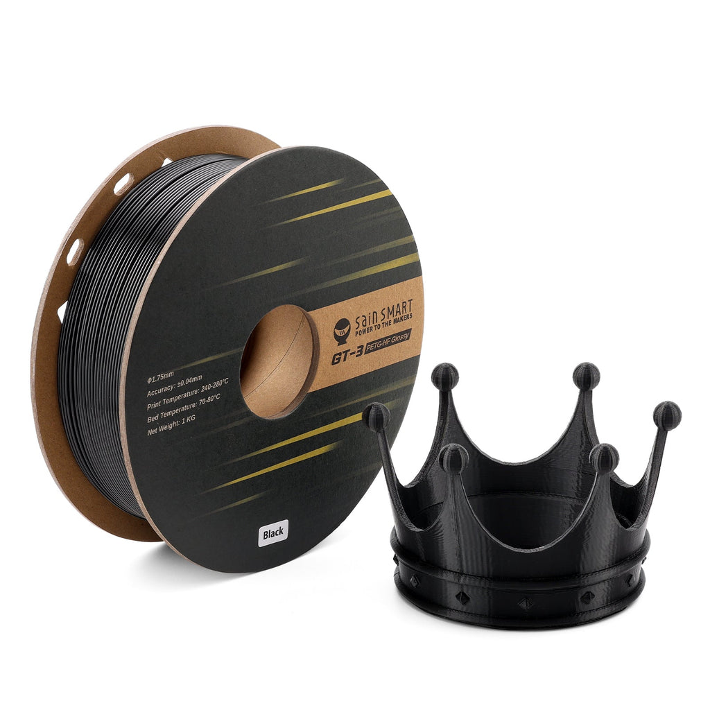 GT-3 High Speed PETG Filament, Glossy, 1.75mm, +/-0.04mm, 1KG, Black White Transparent