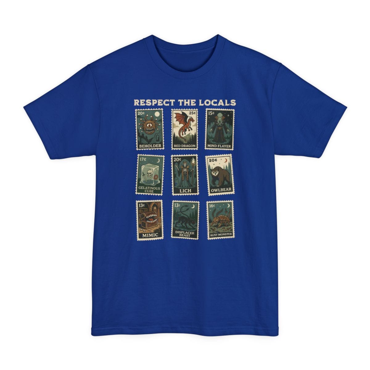 D&D Monsters Respect the Locals Stamp Tall T-Shirt