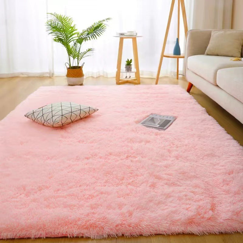 Silk Hair Tie-dyed Carpet Hair Plush Living Room Bedroom And Household
