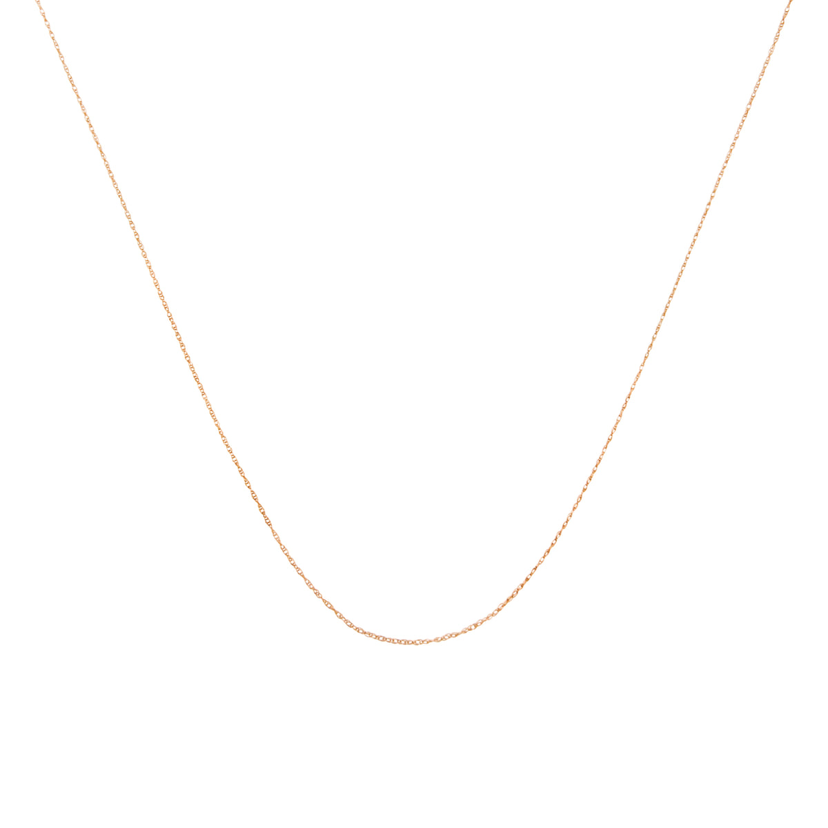 Solid 10K Yellow Gold 0.5mm Slim and Dainty Unisex 18" Rope Chain Necklace