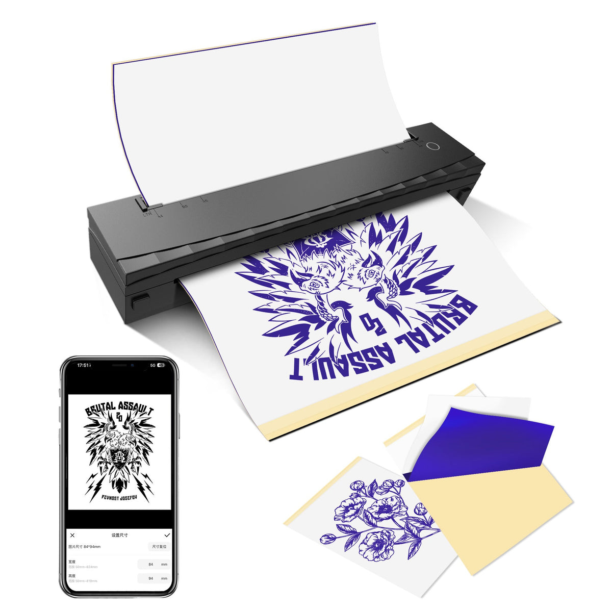 A4 Bluetooth Portable Mini Thermal Tattoo Printer