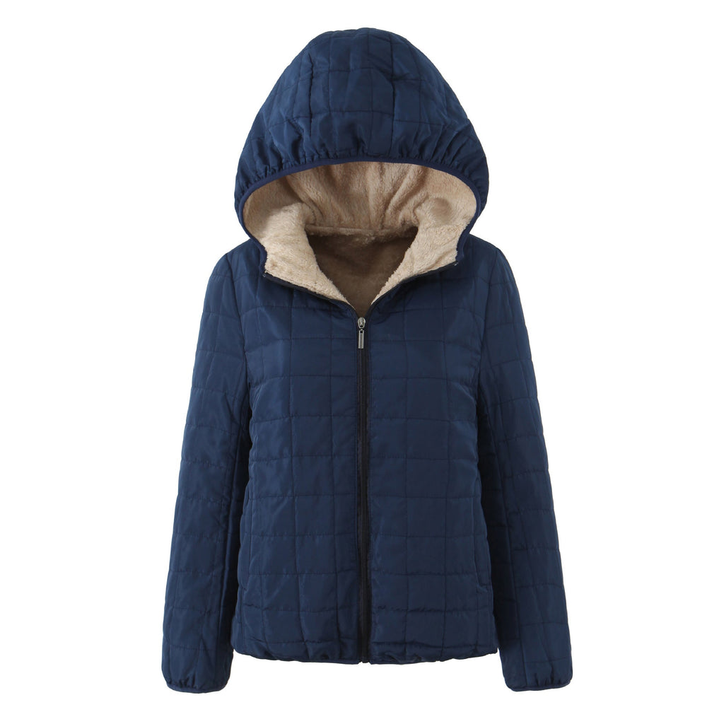 Womens Mid-Length Hooded Cotton-Padded Coat