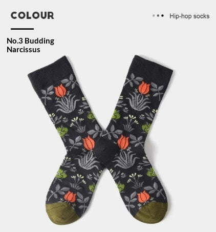 French Creative Socks Illustration Art Socks For Men And Women Couples