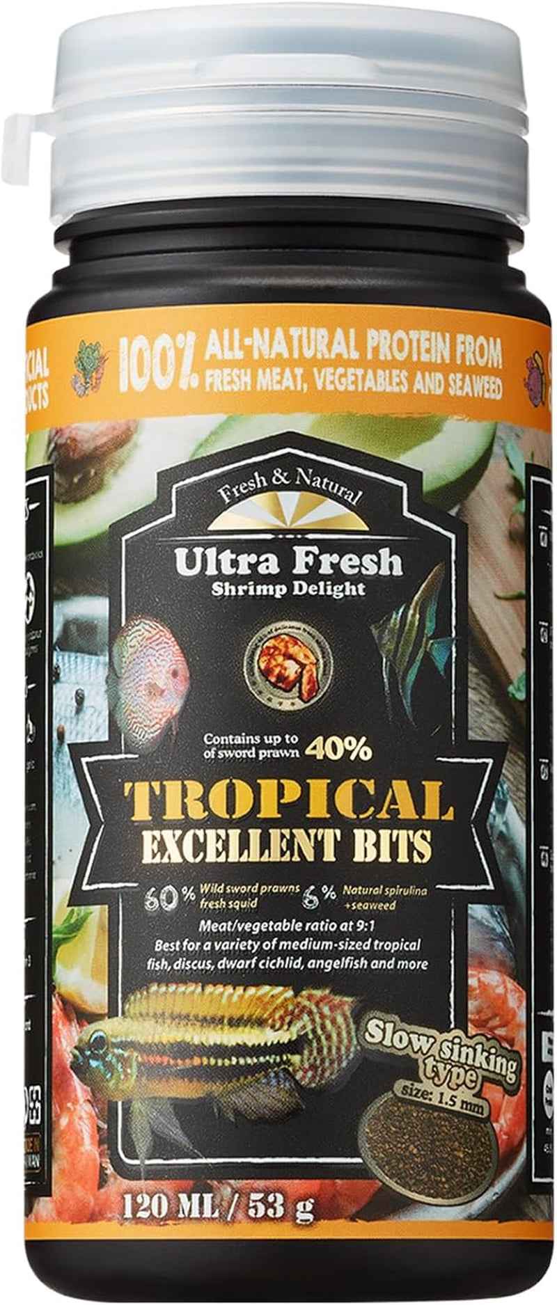 Tropical Fish Food Pellets for Discus Cichlids 4.6oz