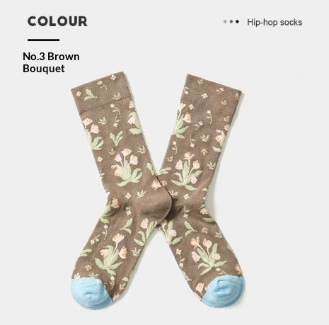 French Creative Socks Illustration Art Socks For Men And Women Couples