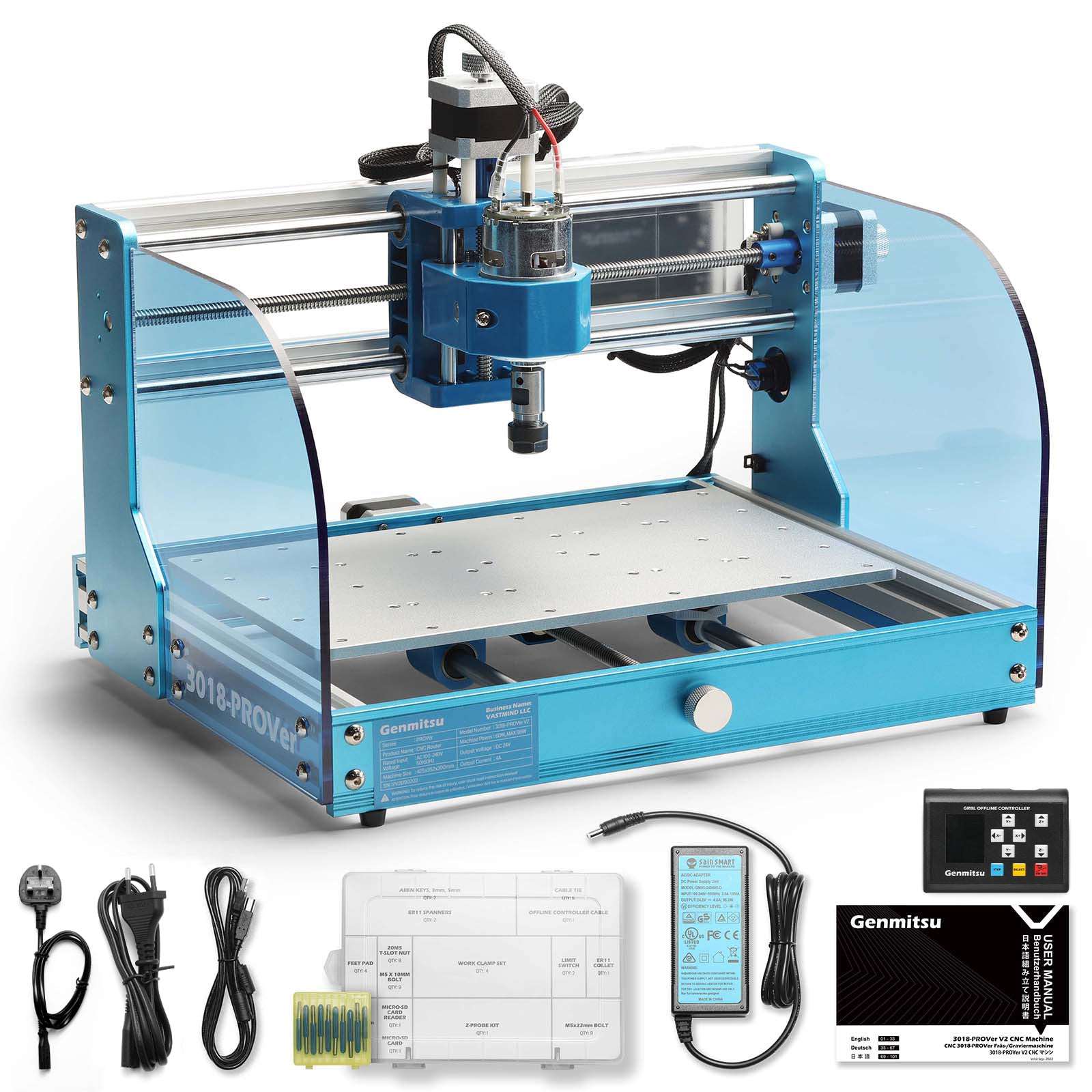 3018-PROVer V2 Desktop CNC Router Kit, Semi Assembled For Entry Level User