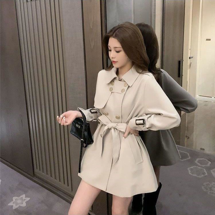 Mid-length Waist Trimming Trench Coat Women