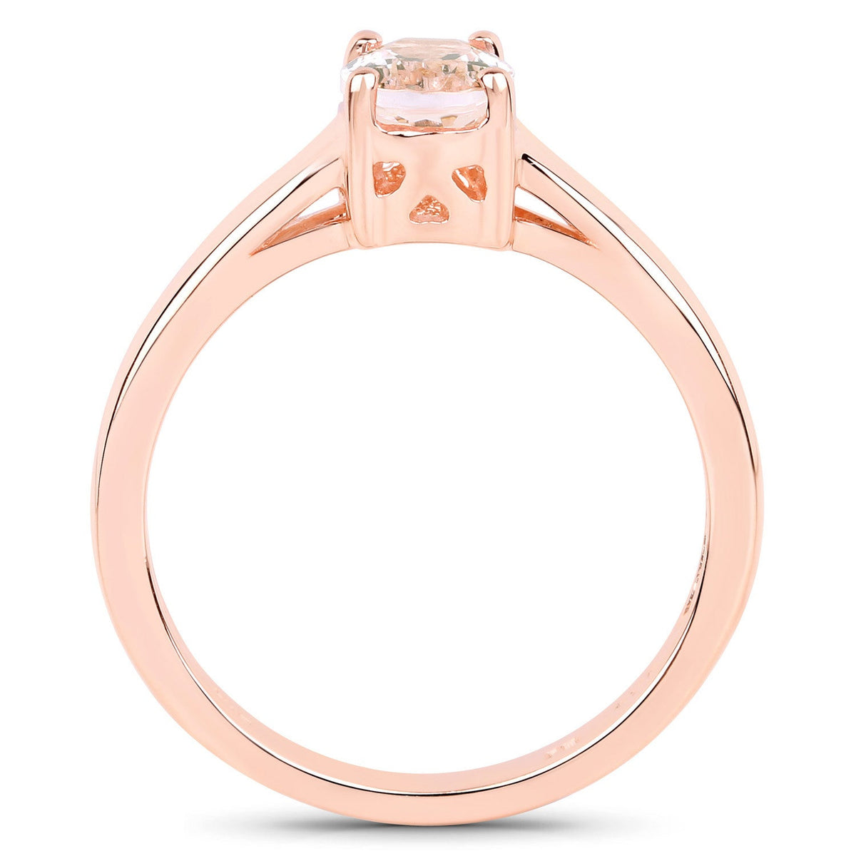 0.70 Carat Genuine Morganite .925 Sterling Silver Ring