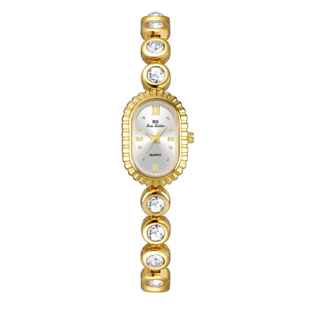 Womens Mid-century Light-luxury Jewelry Oval-arch Fashion Petite Watch