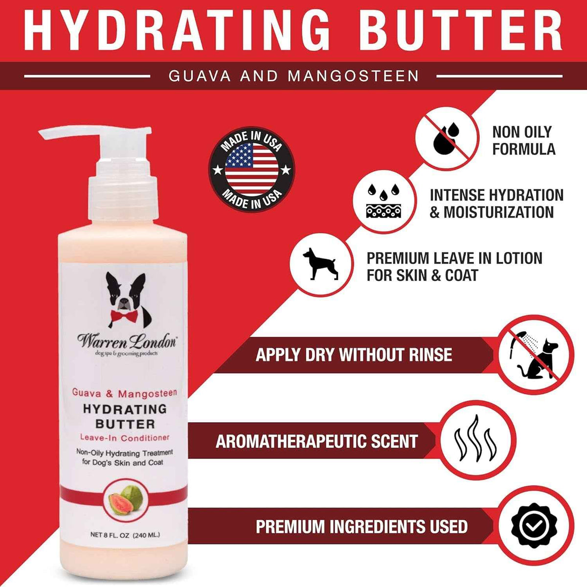 Warren London Dog Shampoo & Conditioner Combo Detangler 8oz