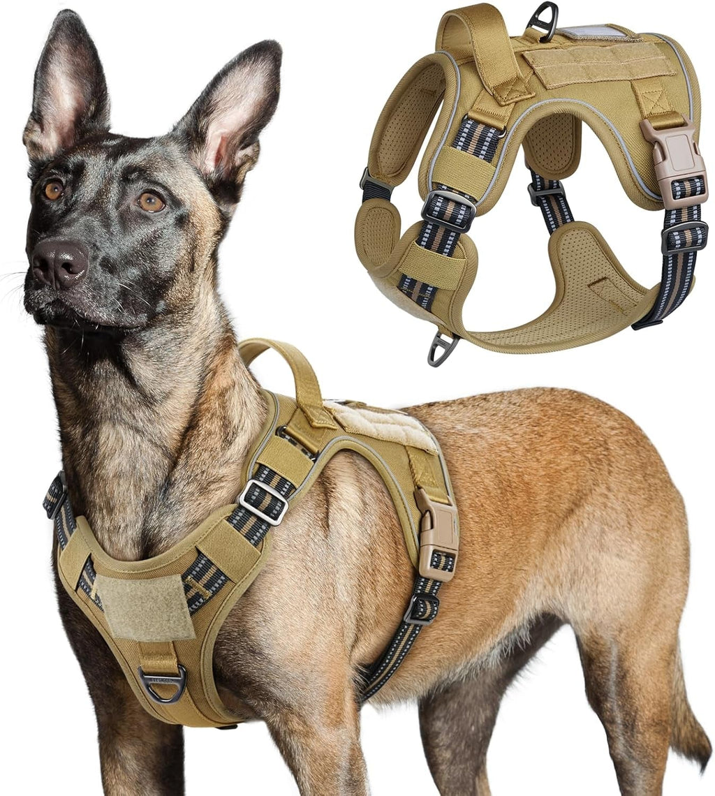 No-Pull Tactical Dog Harness MOLLE Vest for Medium & Large Dogs