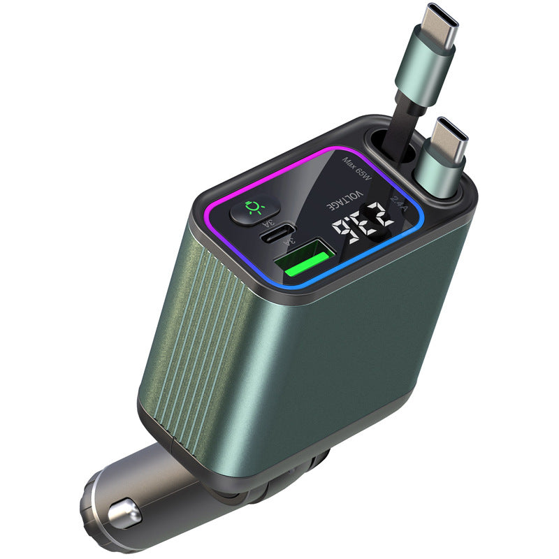 Retractable Cord Automatic Retraction Car In-car Charger Super-fast Charging