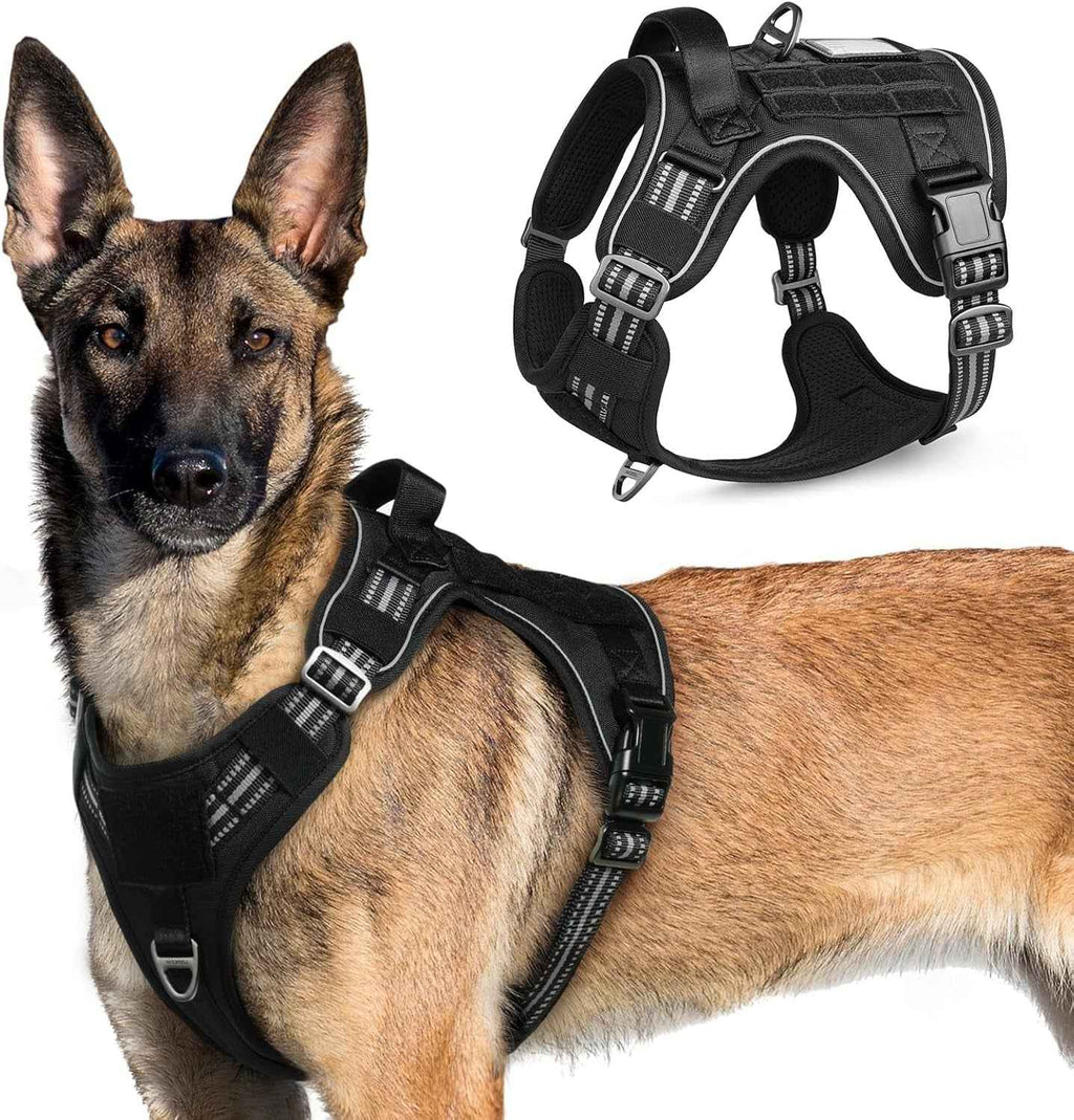 No-Pull Tactical Dog Harness MOLLE Vest with Handle
