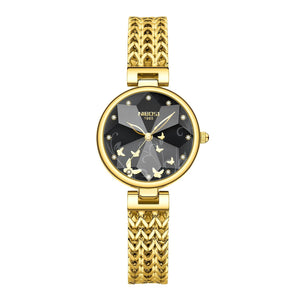 2635 Gold Black Steel Belt