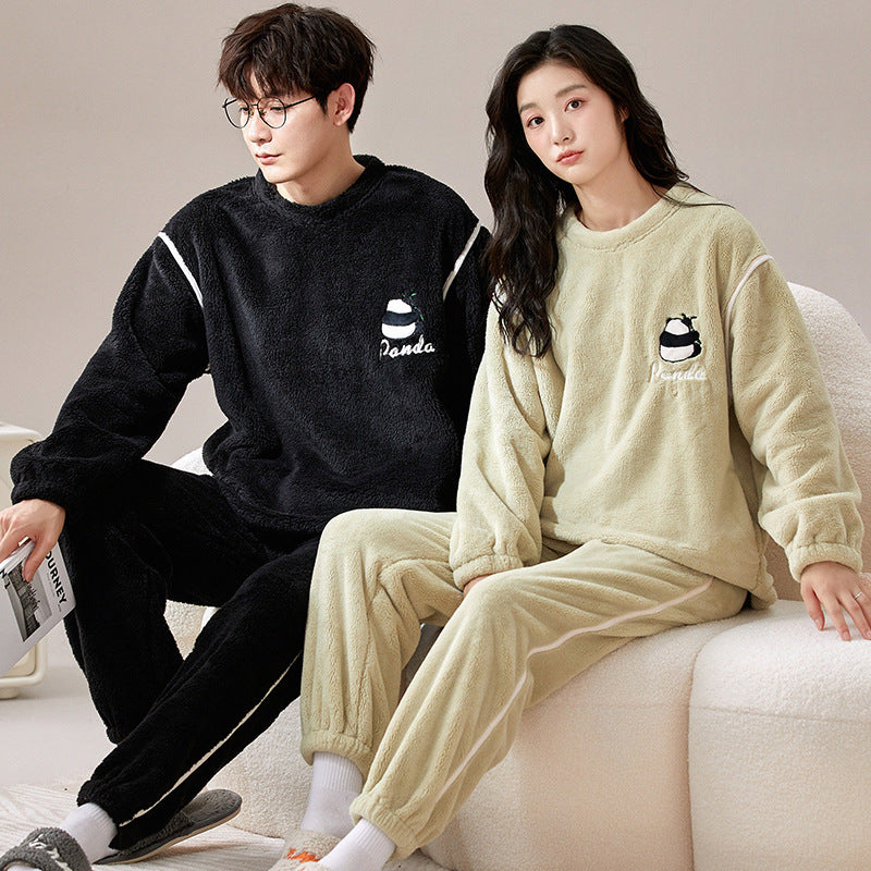 Coral Fleece Couple Household Velvet Pajamas
