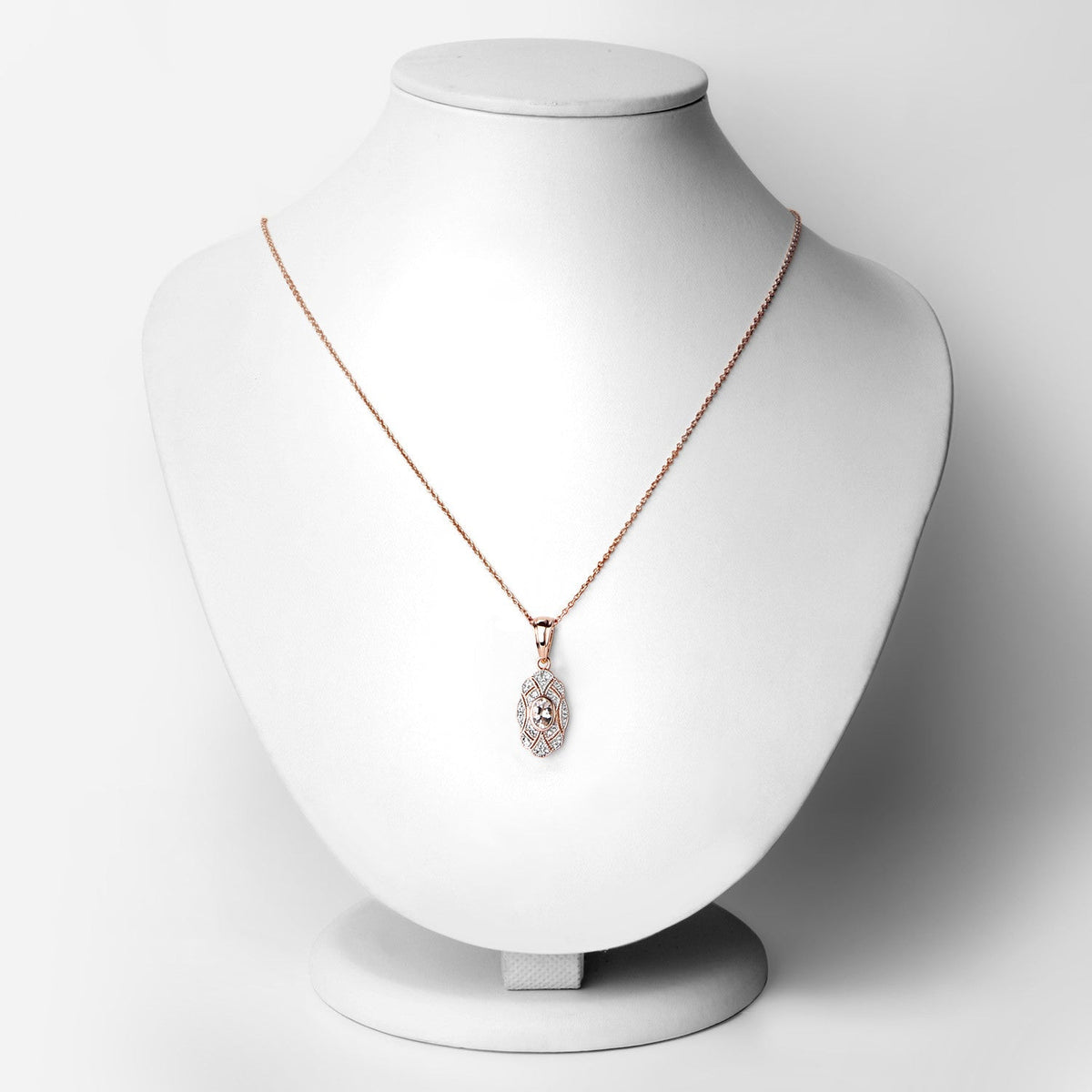 0.52 Carat Genuine Morganite and White Topaz .925 Sterling Silver Pendant