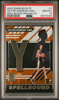 Graded 2023 Panini Donruss Elite Victor Wembanyama #7 Spellbound Orange DC Rookie RC Basketball Card PSA 10 Gem Mint