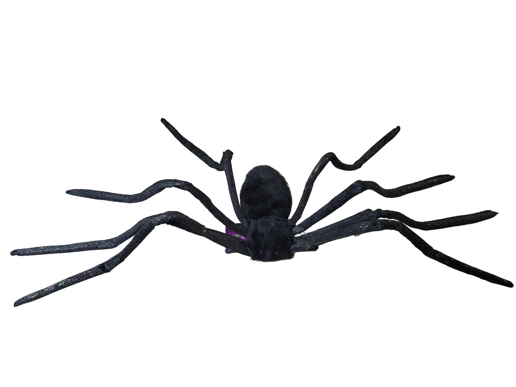 50" Posable Black Glitter Spider Halloween Prop