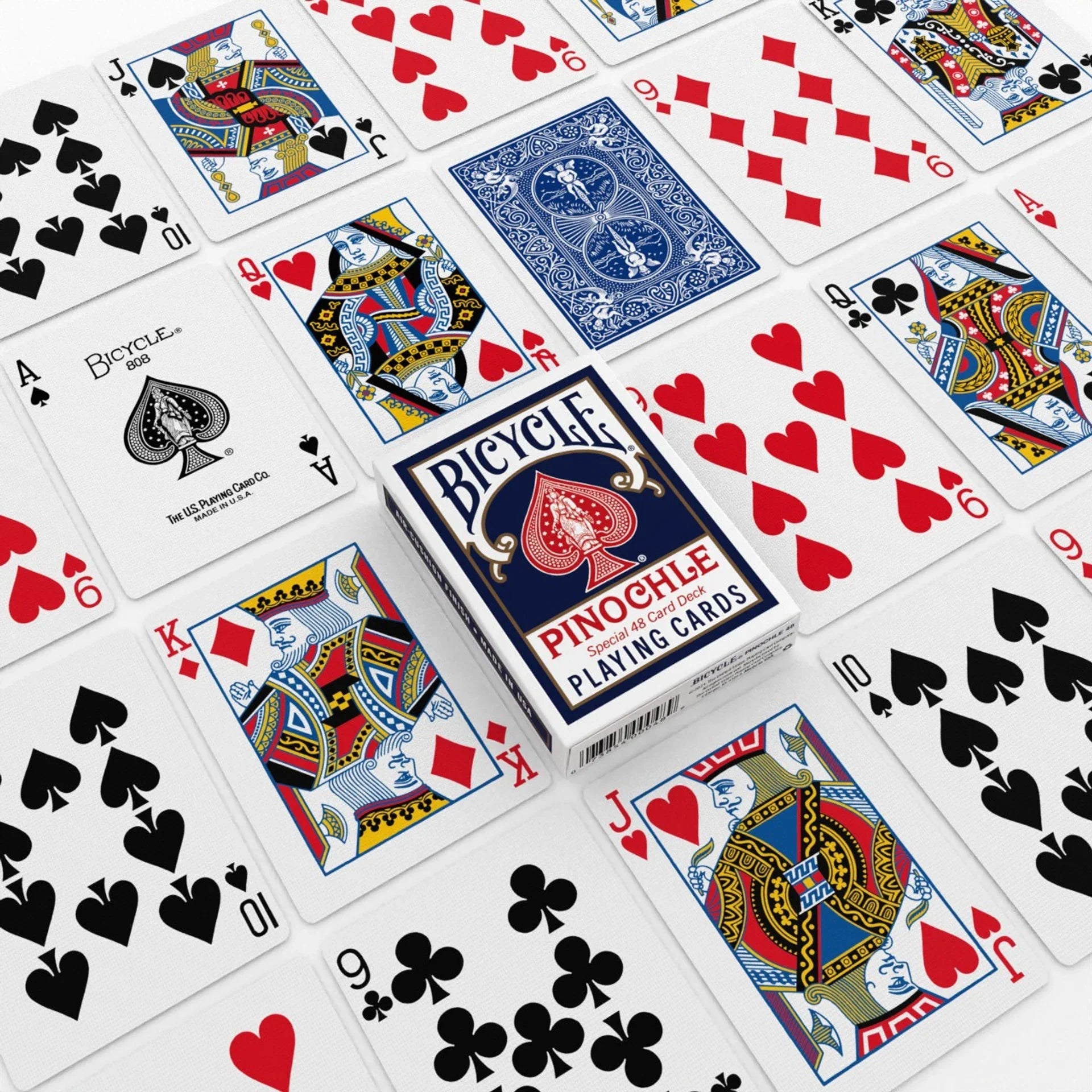 Bicycle Pinochle Playing Cards – Red or Blue Rider Back, Standard Index