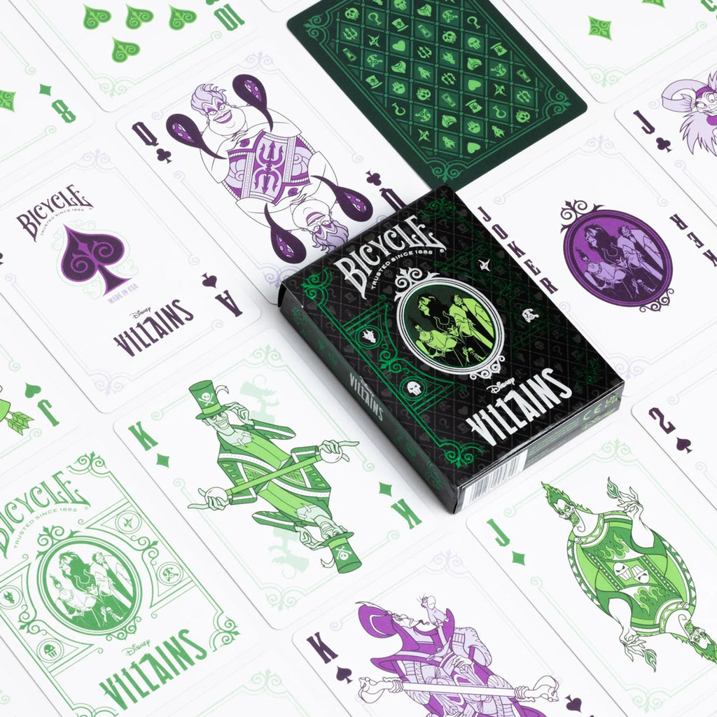 Disney Playing Cards Bundle – 4-Deck Set (Villains & Princesses Collection)