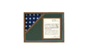 Shadow box for 3ft x 5ft flag with 8.5 x 11 Document holder, cherry Finish