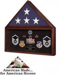 Flag and Memorabilia Display Case (Heirloom Walnut) (25.5"H x 24.25"W x 3.25"D)