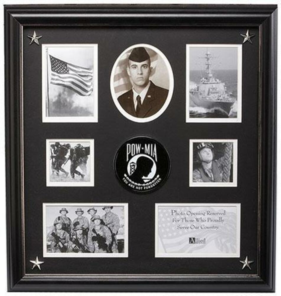 Flag Connections POW/MIA Medallion 7 Picture Collage Frame with Stars