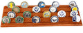 Flag Connections Military Challenge Coin Holder Stand 4 Rows Walnut Wood