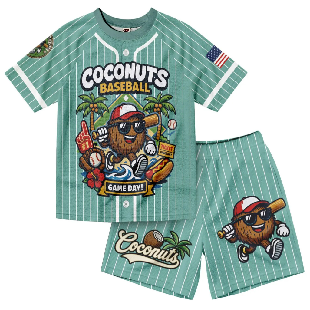 Funny Dabbing Banana USA Flag Baseball Set