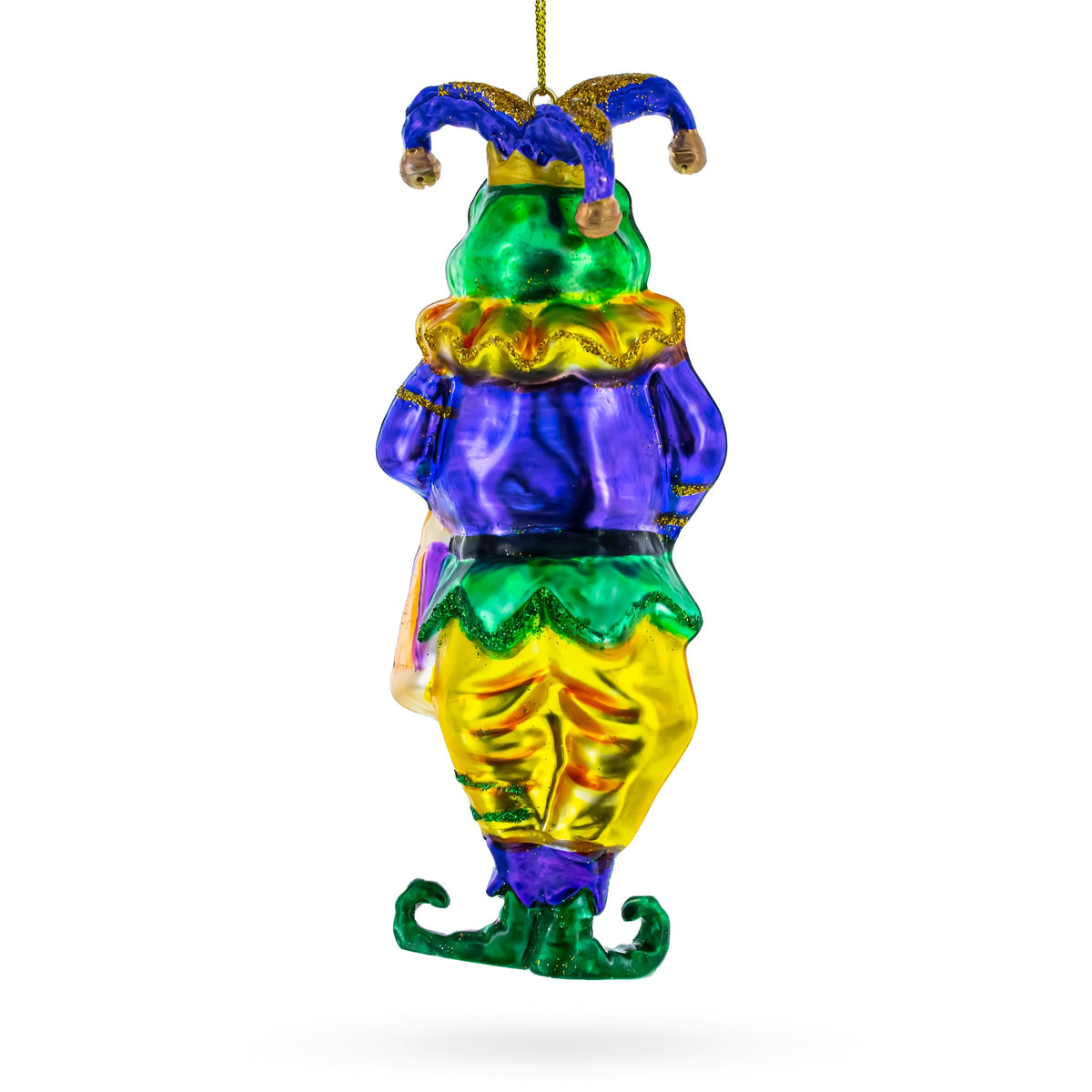 Frog Jester Glass Christmas Ornament