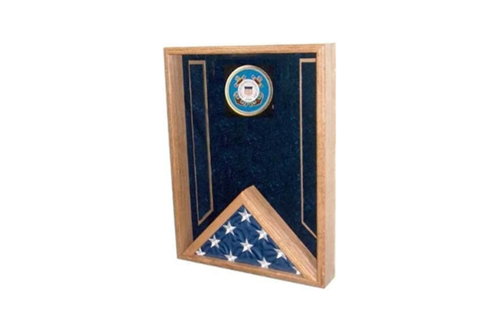 Navy Flag Display Case , flag shadow Box - Blue
