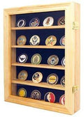 Lockable 30 Military Challenge Coin, Poker Chip, Sports Coin Display Case Cabinet,