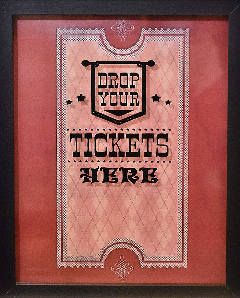 XL 15"X12" - Ticket Shadow Box - Memento Frame - Large Slot on Top of Frame