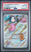 Graded 2024 PKM EN Chansey #187 Twilight Masquerade Illustration Rare Trading Card Game PSA 10 Gem Mint