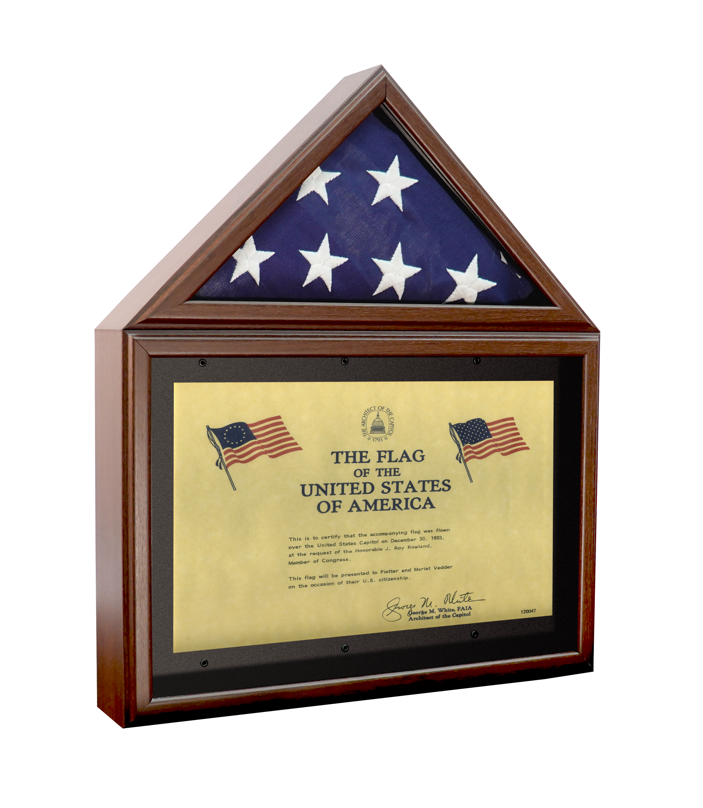 Large Military Shadow Box Frame Memorial Burial Funeral Flag Display Case