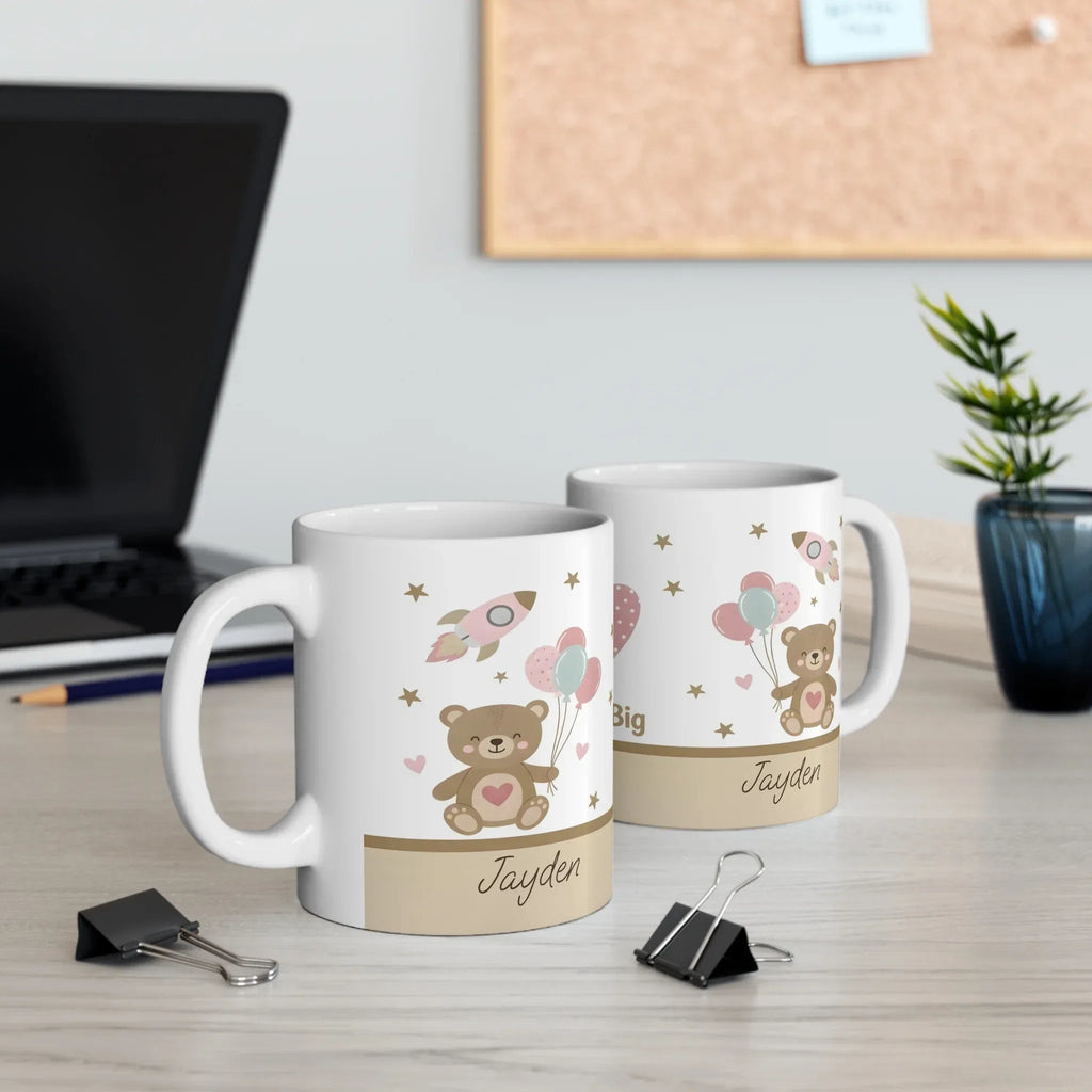 Dream Big Teddy Bear Mug - Personalized Name Gift