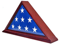 Solid Wood Elegant 5 x 9.5' Flag Display Case for Burial/Funeral/Veteran Flag - Cherry