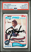 Graded 1982 Topps Lawrence Taylor #434 Rookie RC Signed Football Card PSA 8 Card - Auto Grade Authentic