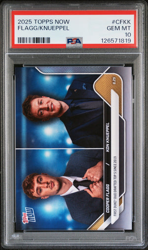 Graded 2025 Topps Now Cooper Flagg/Kon Knueppel #CFKK Rookie RC Basketball Card PSA 10 Gem Mint