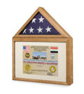 Flag Medal Display case, Flag and Medal Shadow case in Cherry Or Oak
