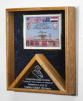 Military Medal and Flag Display Case - Oak Shadow Box.