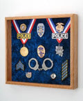 Law Enforcement Deluxe Awards Display Case - Oak Case