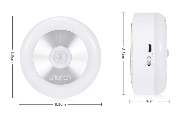 LED Motion Sensor Night Light with Touch Sensor, 0.8W Plug-Free