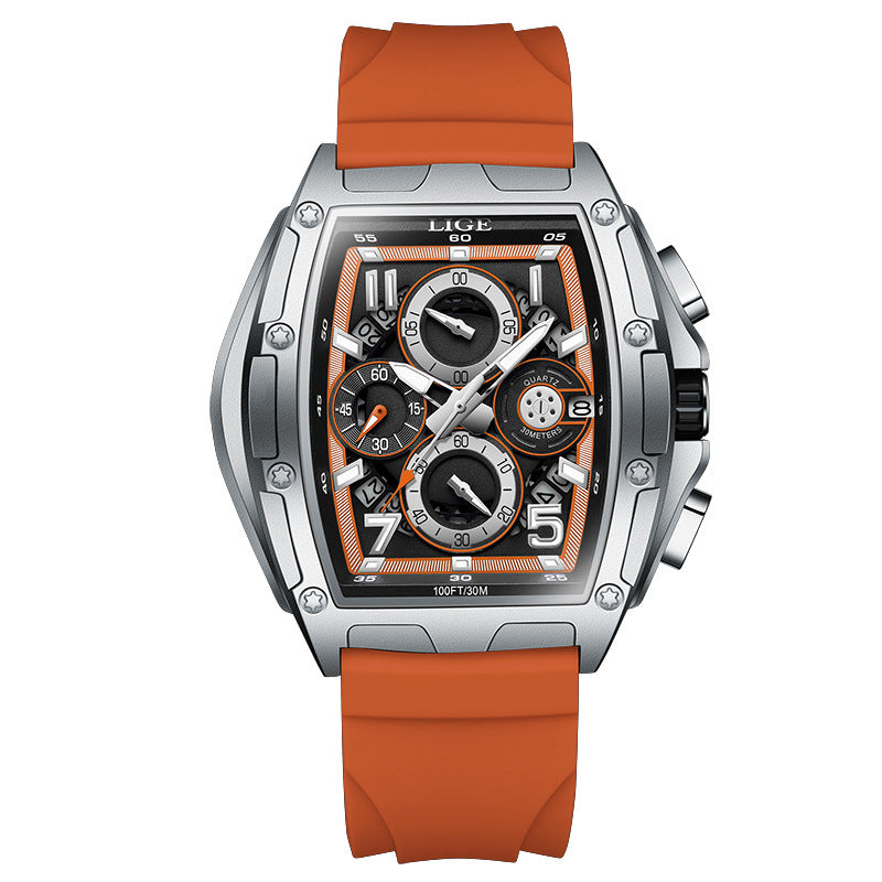 Men's Multifunctional Waterproof Calendar Watch