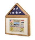 Large Flag and Certificate Display case - Oak