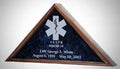 Large Flag Display Case With Engraved Emblem