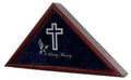 Large Flag Display Case With Engraved Symbols of Faith - Mahogany